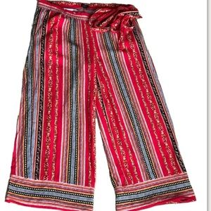 Loft Gaucho Wide Leg Boho Patterned Pants